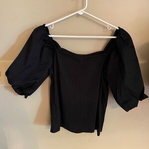 Ann Taylor square neck balloon sleeve top Medium